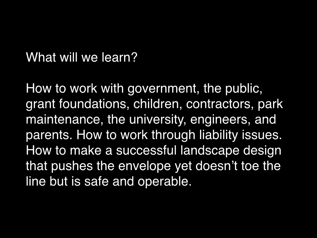 Bill Bower Park presentation, slide 18 of 18